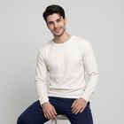 Men's Off White Long Sleeve Thermal, ऑफ व्हाइट, small