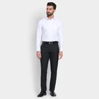 Men's Slim Fit Formal Trousers , काला, small image number null