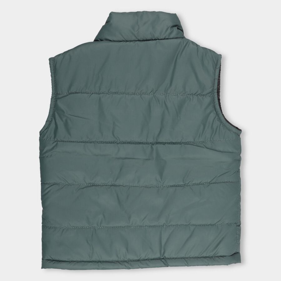 Infants Dark Green High Neck Casual Jacket, Dark Green, large image number null