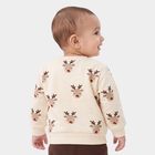 Infants' Beige Round Neck Pullover Sweatshirt, गहरा पीला, small