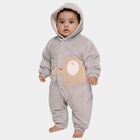 Infants' Light Grey Hooded Elephant Appliqué Baba Suit, हल्का ग्रे, small image number null