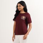 Ladies' 100% Cotton Round Neck T-Shirt , Wine, small image number null