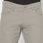Solid 5 Pocket Casual Trousers, Light Grey, small image number null