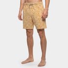 Men's Beige Regular Fit Chino Bermuda Shorts, गहरा पीला, small