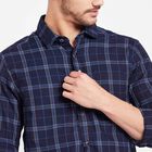 Cotton Checks Casual Shirt, Dark Blue, small image number null