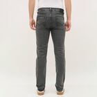 Men's Charcoal Black Slim Fit Faded Jeans, गहरा ग्रे, small