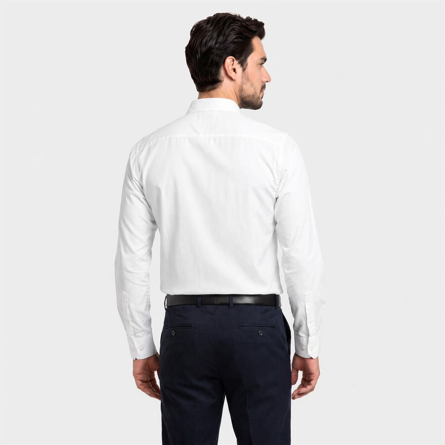 Men's White Regular Collar Regular Fit Formal Shirt, सफ़ेद, large