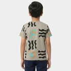 Boys Charcoal Cotton Round Neck Casual T-Shirt, चारकोल, small