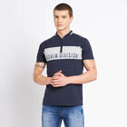 Cut & Sew Henley T-Shirt, Navy Blue, small image number null