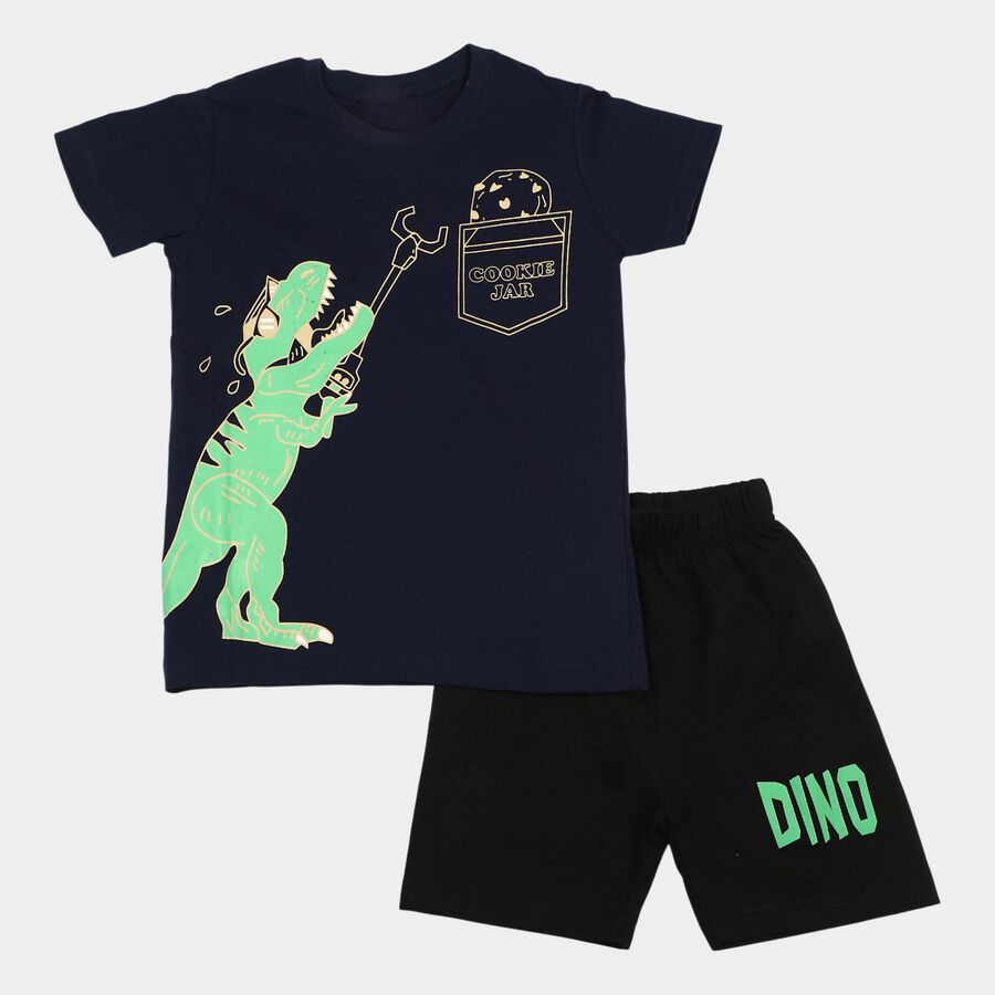 Boys Navy Blue 100% Cotton NA NA Baba Suit, Navy Blue, large