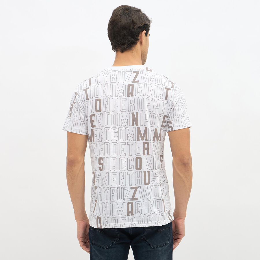 Men's Round Neck Half Sleeves T-Shirt, सफ़ेद, large image number null