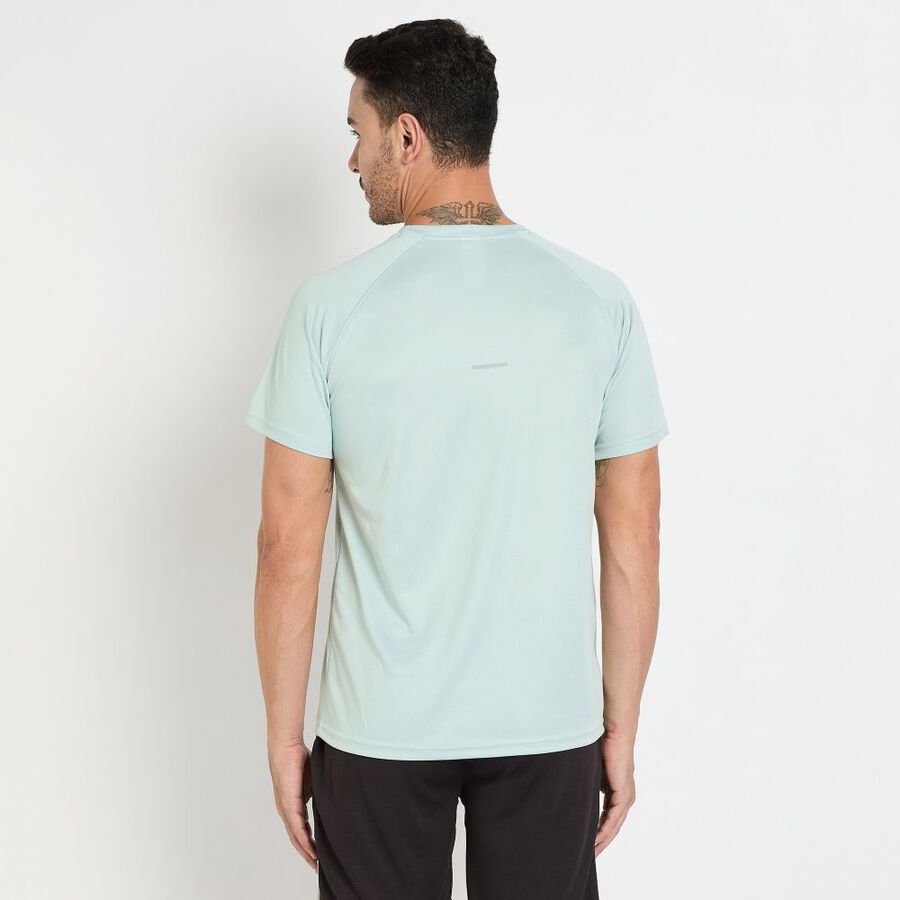 Men's Round Neck Half Sleeves T-Shirt, Light Green, large image number null