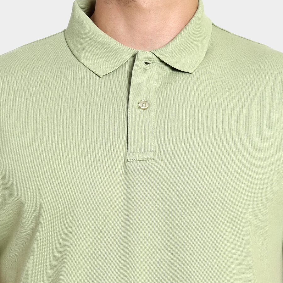 Men's Collared Half Sleeves T-Shirt , हल्का हरा, large image number null
