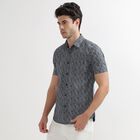 Men's Deep Midnight Navy Blue Cotton Regular Collar Casual Shirt, Navy Blue, small image number null