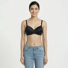 Women's Black Padded Wire-Free T-Shirt Bra, काला, small