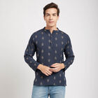 Printed Kurta, Navy Blue, small image number null