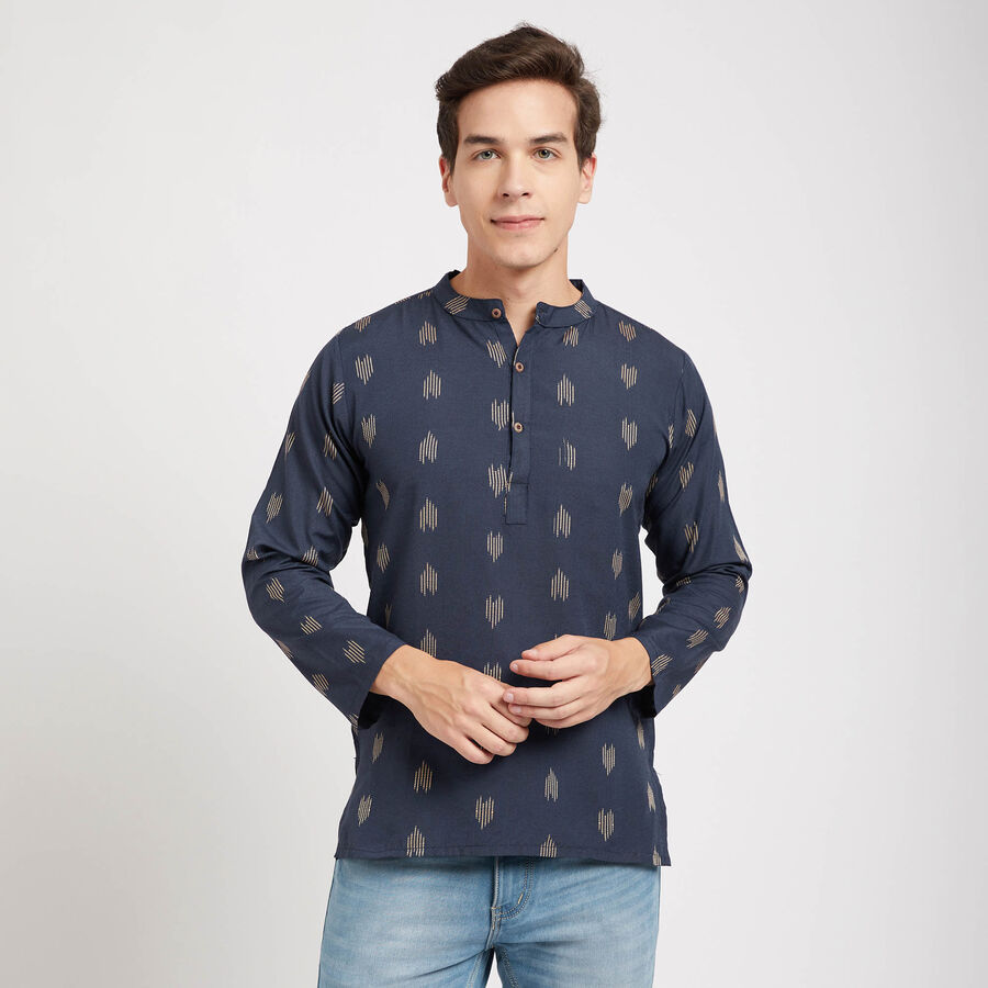 Printed Kurta, Navy Blue, large image number null