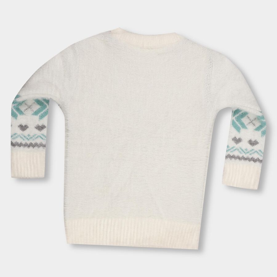 Infants' Rich Eggshell White Crew Neck Graphic Pullover, ऑफ व्हाइट, large image number null