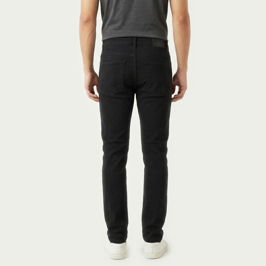 Men's Dark Grey Slim Fit Solid Jeans, Dark Grey, large