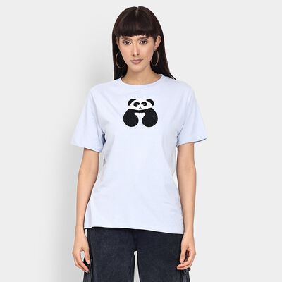 Ladies' 100% Cotton Round Neck T-Shirt 