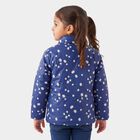 Girls' Navy Blue Stand Collar Puffer Jacket, Navy Blue, small