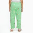 Girls' Light Mint Green Butterfly Printed Cotton Blend Pyjama, हल्का हरा, small image number null