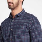 Cotton Checks Casual Shirt, Navy Blue, small image number null