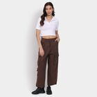 Ladies' 100% Cotton Trousers , भूरा, small image number null