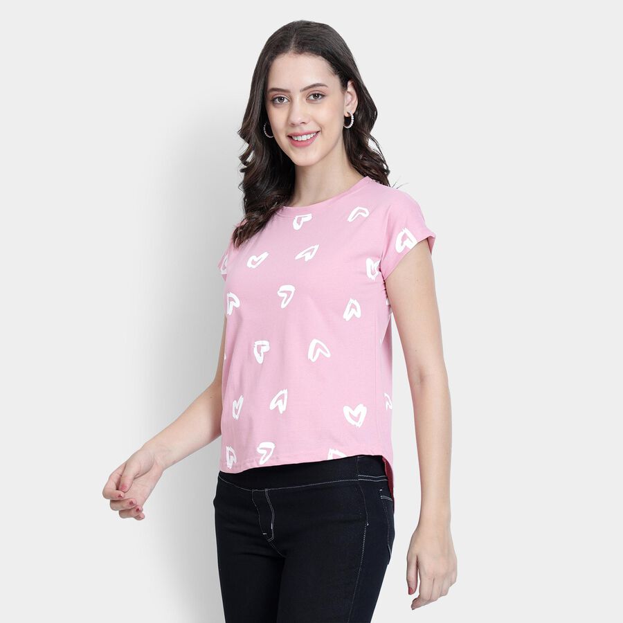 Ladies' Round Neck T-Shirt , Pink, large image number null