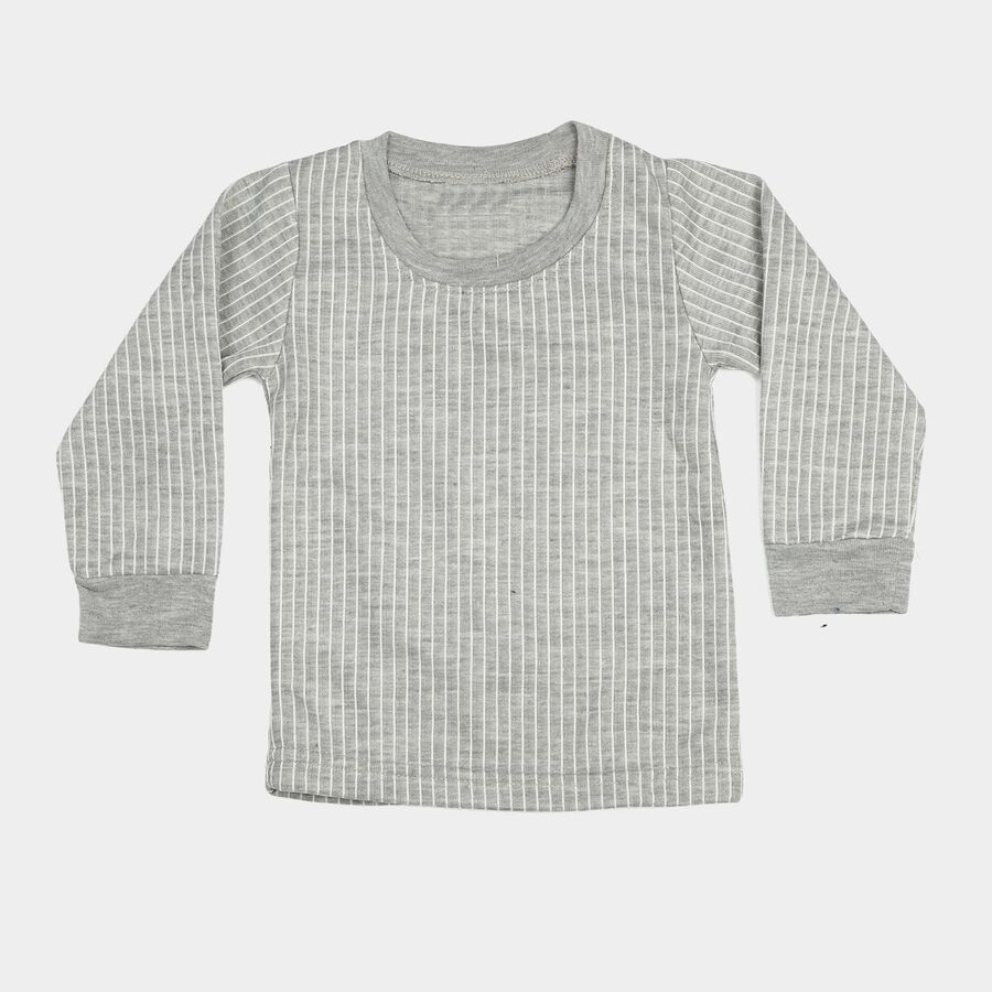 Boys' Grey Long Sleeve Thermal, मिश्रित मध्यम ग्रे, large