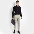 Solid Slim Fit Trousers, Beige, small image number null