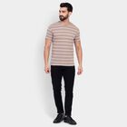 Men's Round Neck Half Sleeves T-Shirt, Beige, small image number null