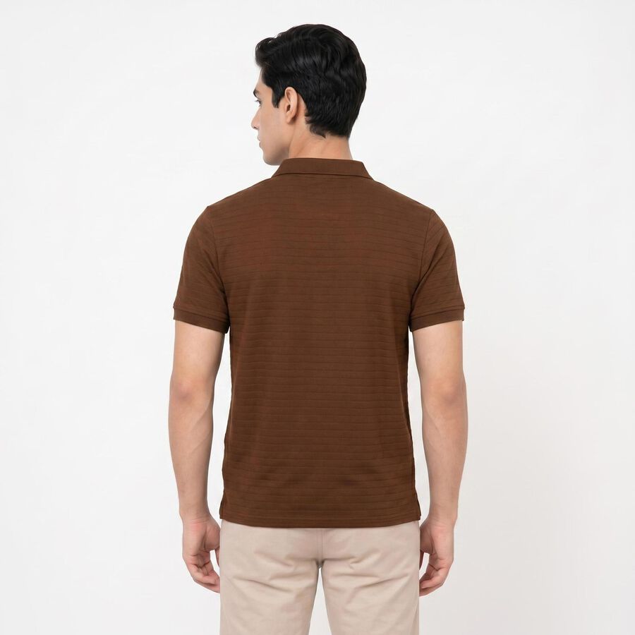 Men's Beige Polo Neck Polo T-Shirt, Beige, large
