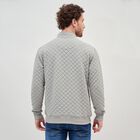 Men's Light Grey High Neck Quilted Sweatshirt, Light Grey, small image number null