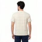Men's White Round Neck Regular T-Shirt, Off White, small