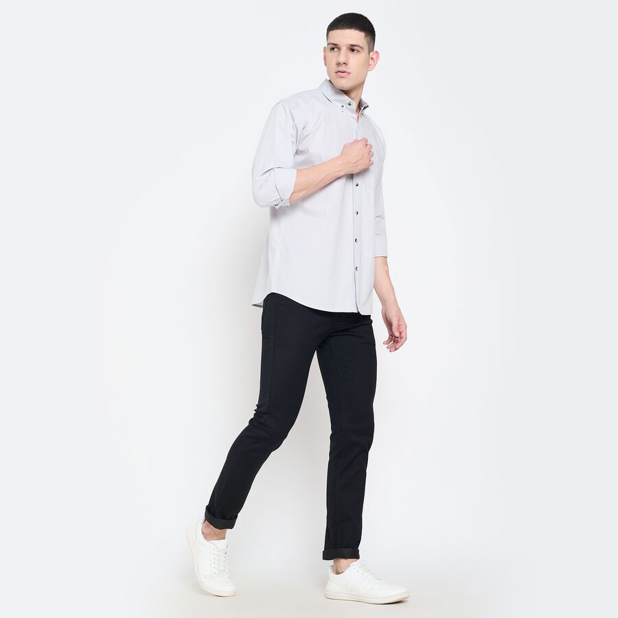 Men's 100% Cotton Casual Shirt , Light Grey, large image number null