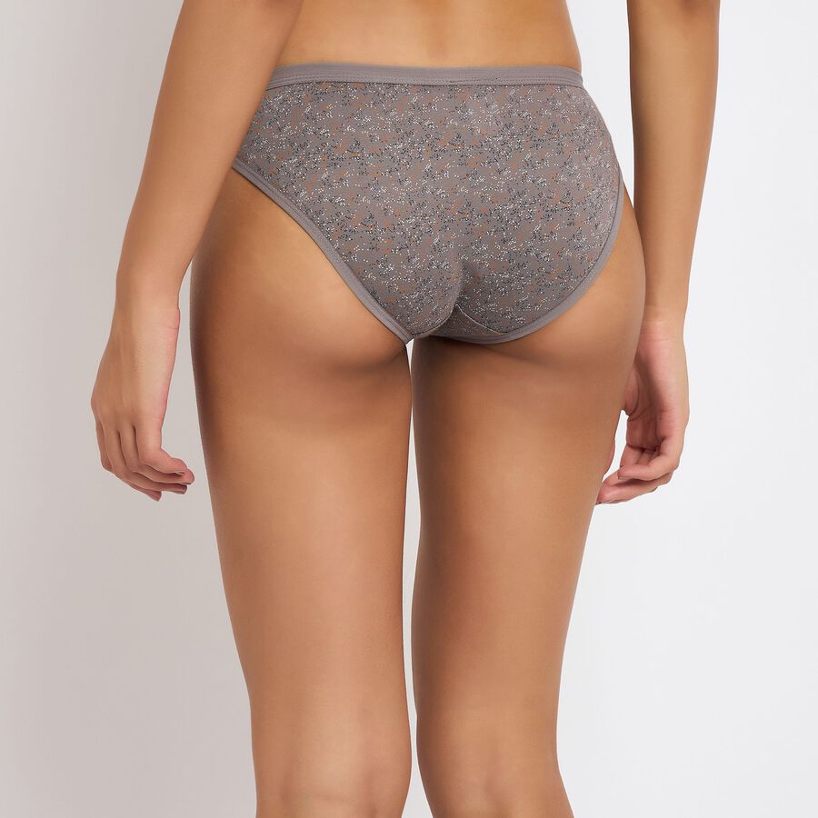 Ladies' 100% Cotton Panty, गहरा ग्रे, large