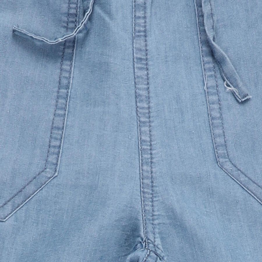 Girls' Light Blue Wide Leg Embroidered Jeans, हल्का नीला, large image number null