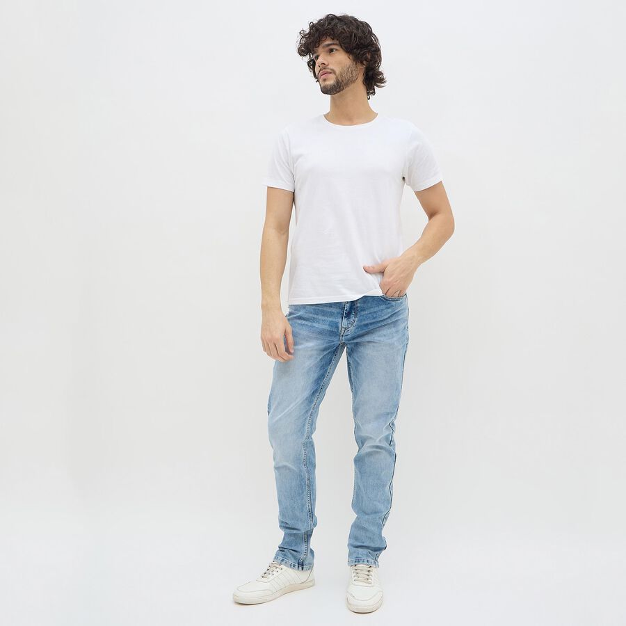 Men's Light Blue Slim Fit Jeans, हल्का नीला, large image number null