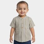 Infants Dark Grey Cotton Half Sleeve Classic Casual Shirt, Dark Grey, small