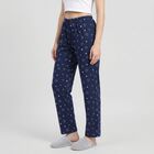Women's Navy Blue Straight Fit Star Pyjama, नेवी ब्लू, small