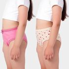 Girls Pink Regular Fit Printed Panty, Pink, small