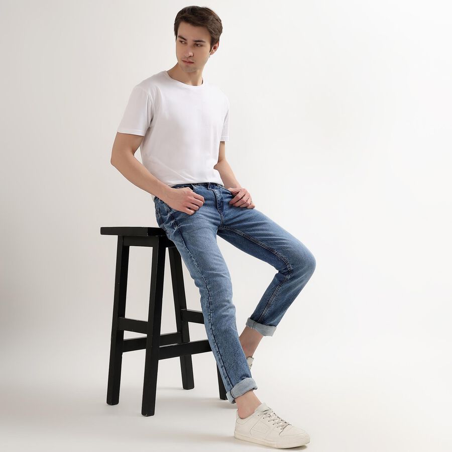 Men's Five Pocket Jeans, हल्का नीला, large image number null