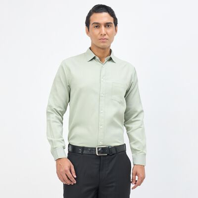 Men's Pale Sage Green Spread Collar Classic Formal Shirt