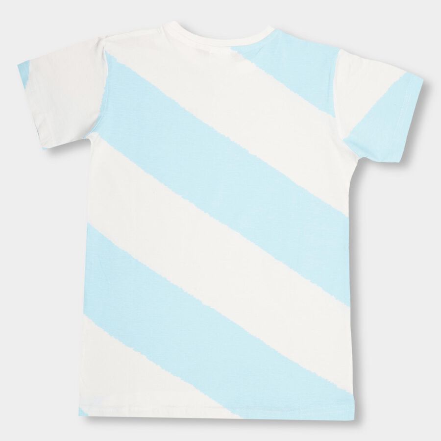 Boys' 100% Cotton Half Sleeves T-Shirt, Off White, large image number null