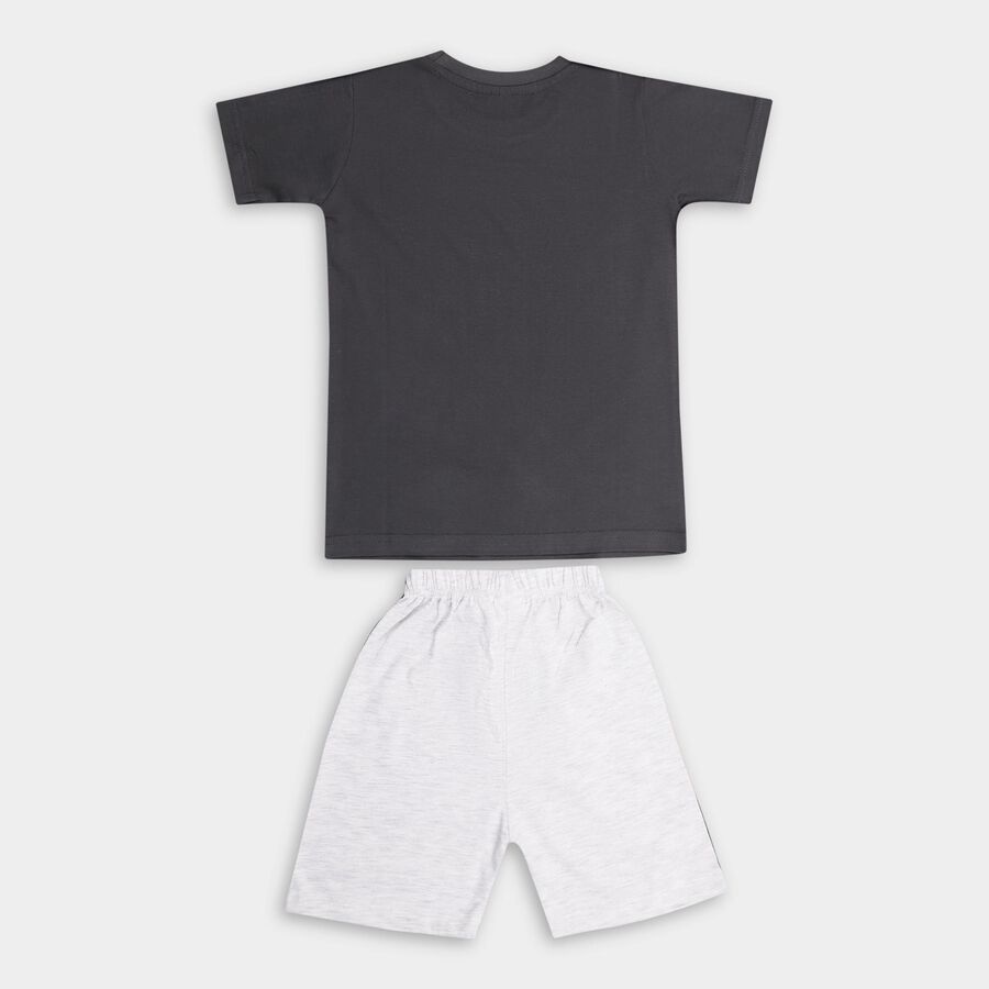 Boys' 100% Cotton Knit Baba Suit , चारकोल, large image number null