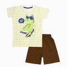 Boys' 100% Cotton Knit Baba Suit, Yellow, small image number null