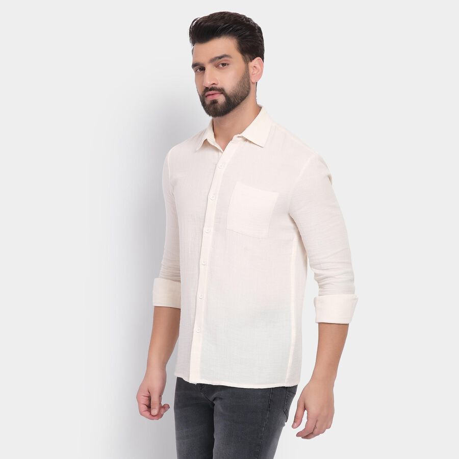Men's 100% Cotton Casual Shirt, Beige, large image number null