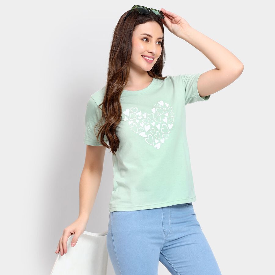 Ladies' Round Neck T-Shirt, Light Green, large image number null