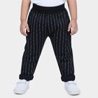 Infants' Navy Blue Straight Fit Pinstriped Trousers, Navy Blue, small